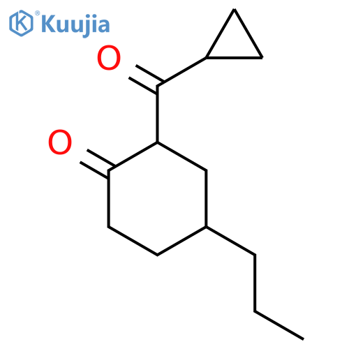 2-cyclopropanecarbonyl-4-propylcyclohexan-1-one structure