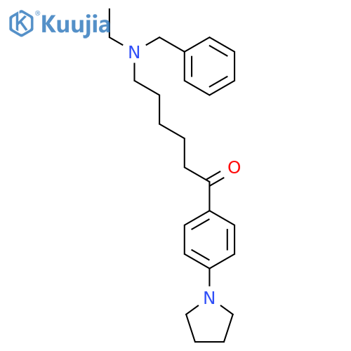 1-Hexanone, 6-[ethyl(phenylmethyl)amino]-1-[4-(1-pyrrolidinyl)phenyl]- structure