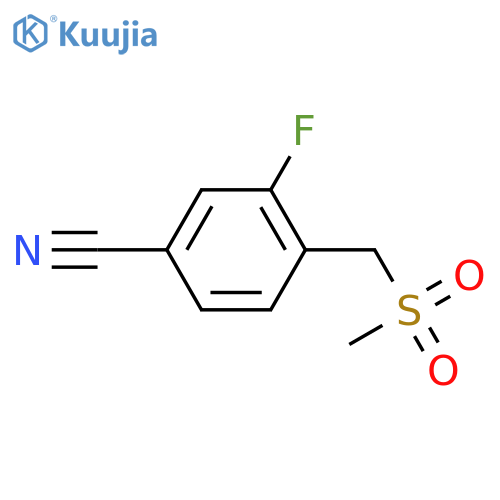 Benzonitrile, 3-fluoro-4-[(methylsulfonyl)methyl]- structure