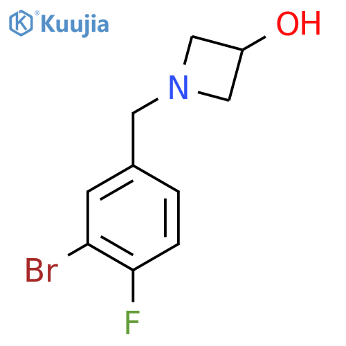 1-[(3-Bromo-4-fluorophenyl)methyl]azetidin-3-ol structure