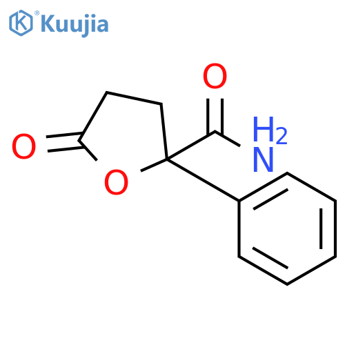 5-oxo-2-phenyltetrahydrofuran-2-carboxamide structure
