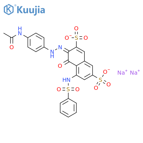 2,7-Naphthalenedisulfonicacid,3-[2-[4-(acetylamino)phenyl]diazenyl]-4-hydroxy-5-[(phenylsulfonyl)amino]-,sodium salt (1:2) structure