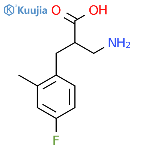 2-(Aminomethyl)-3-(4-fluoro-2-methylphenyl)propanoic acid structure
