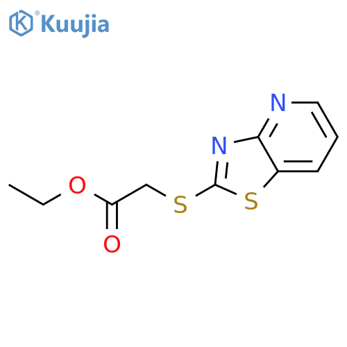 Acetic acid, (thiazolo[4,5-b]pyridin-2-ylthio)-, ethyl ester structure