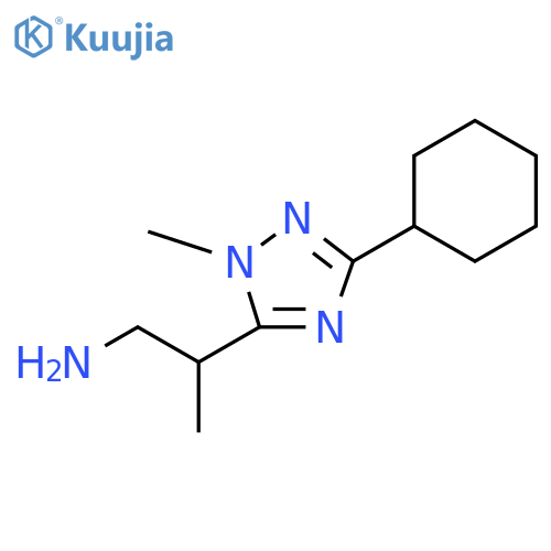 2-(3-cyclohexyl-1-methyl-1H-1,2,4-triazol-5-yl)propan-1-amine structure