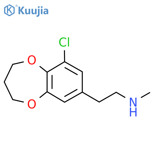 2-(9-chloro-3,4-dihydro-2H-1,5-benzodioxepin-7-yl)ethyl(methyl)amine structure