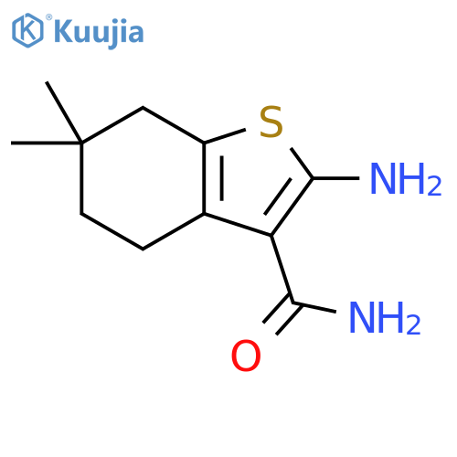 2-amino-6,6-dimethyl-4,5,6,7-tetrahydro-1-benzothiophene-3-carboxamide structure