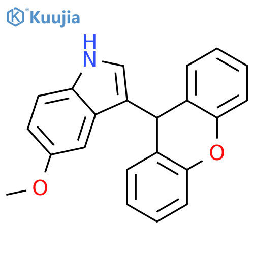 1H-Indole, 5-methoxy-3-(9H-xanthen-9-yl)- structure