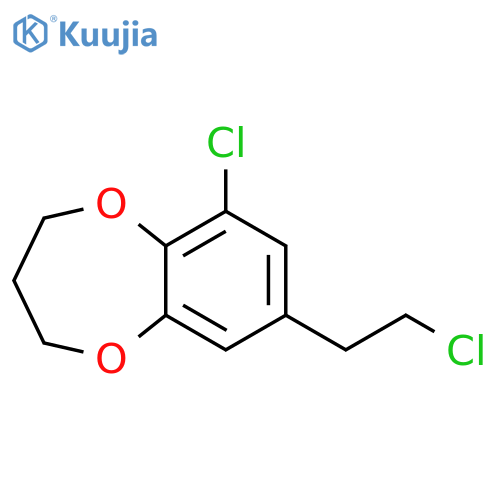 6-chloro-8-(2-chloroethyl)-3,4-dihydro-2H-1,5-benzodioxepine structure
