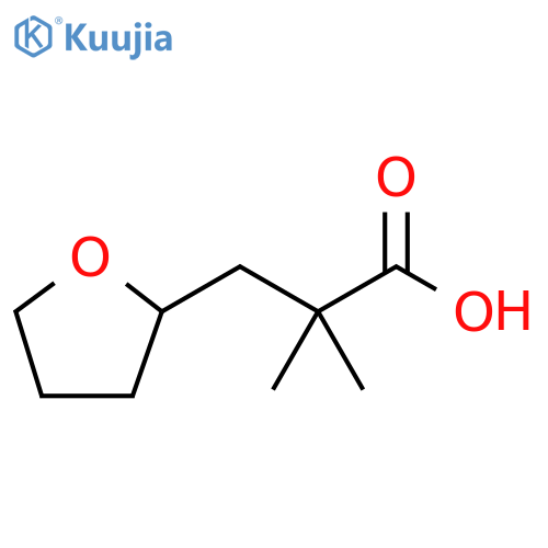 2,2-dimethyl-3-(oxolan-2-yl)propanoic acid structure