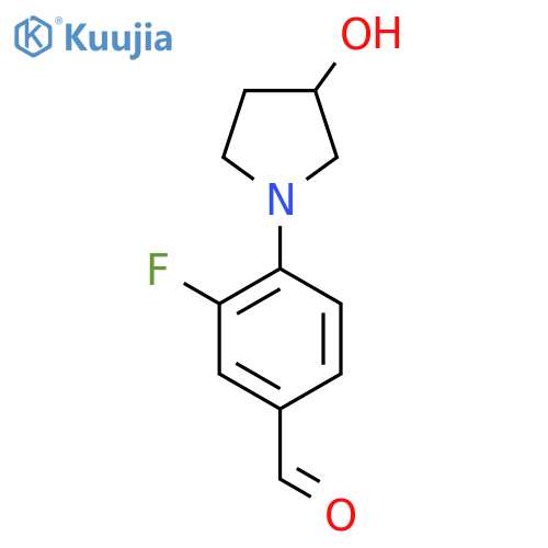 3-Fluoro-4-(3-hydroxypyrrolidin-1-yl)benzaldehyde structure