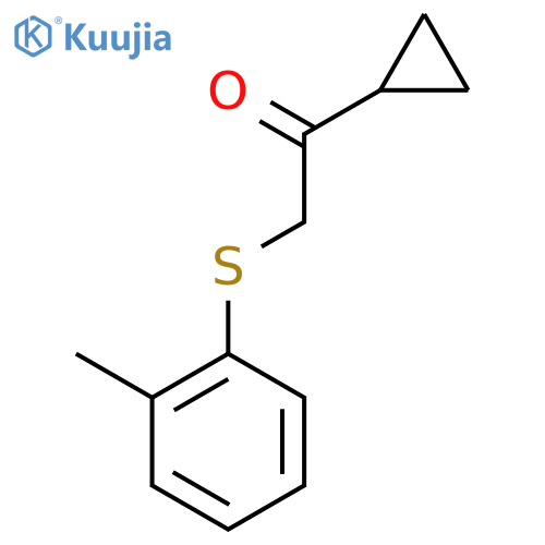 1-Cyclopropyl-2-(2-methylphenyl)sulfanylethanone structure