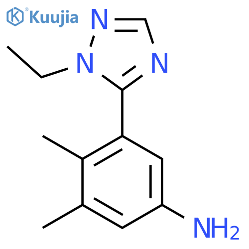 3-(1-ethyl-1H-1,2,4-triazol-5-yl)-4,5-dimethylaniline structure