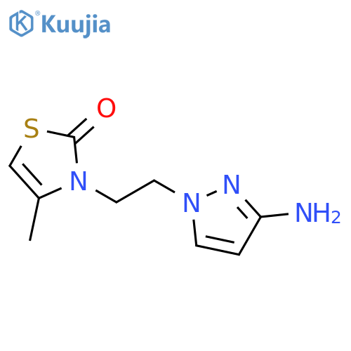 3-2-(3-amino-1H-pyrazol-1-yl)ethyl-4-methyl-2,3-dihydro-1,3-thiazol-2-one structure