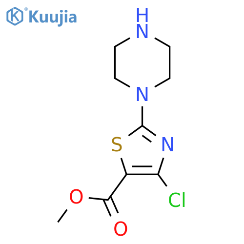 methyl 4-chloro-2-(piperazin-1-yl)-1,3-thiazole-5-carboxylate structure