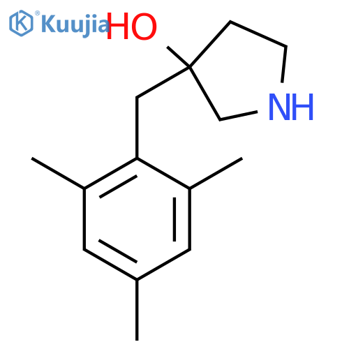 3-(2,4,6-trimethylphenyl)methylpyrrolidin-3-ol structure