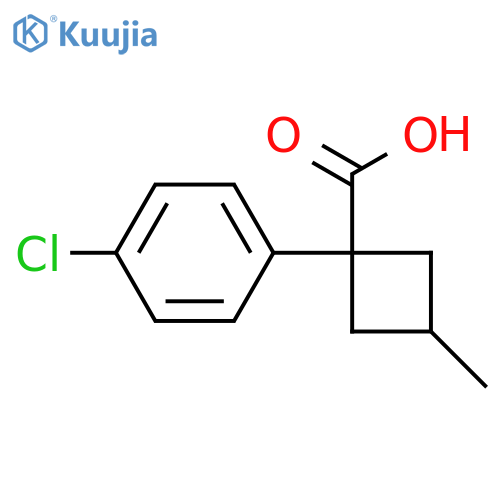 1-(4-Chlorophenyl)-3-methylcyclobutane-1-carboxylic acid structure