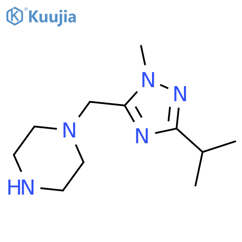 1-{1-methyl-3-(propan-2-yl)-1H-1,2,4-triazol-5-ylmethyl}piperazine structure