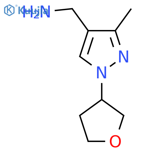 3-methyl-1-(oxolan-3-yl)-1H-pyrazol-4-ylmethanamine structure