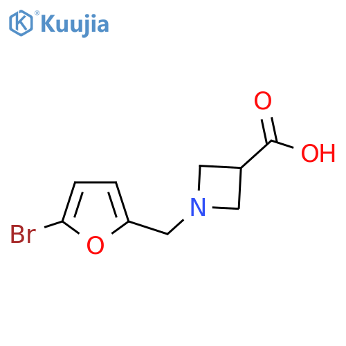 1-[(5-Bromofuran-2-yl)methyl]azetidine-3-carboxylic acid structure