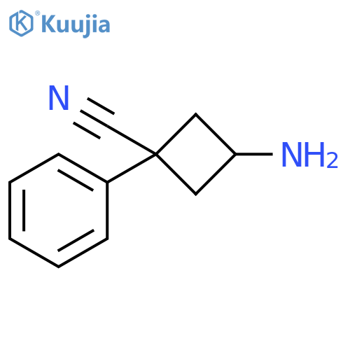 3-amino-1-phenylcyclobutane-1-carbonitrile structure