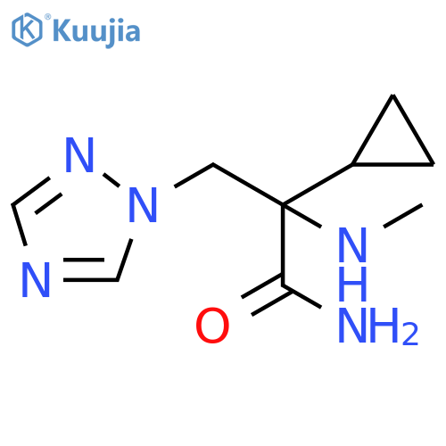 2-cyclopropyl-2-(methylamino)-3-(1H-1,2,4-triazol-1-yl)propanamide structure