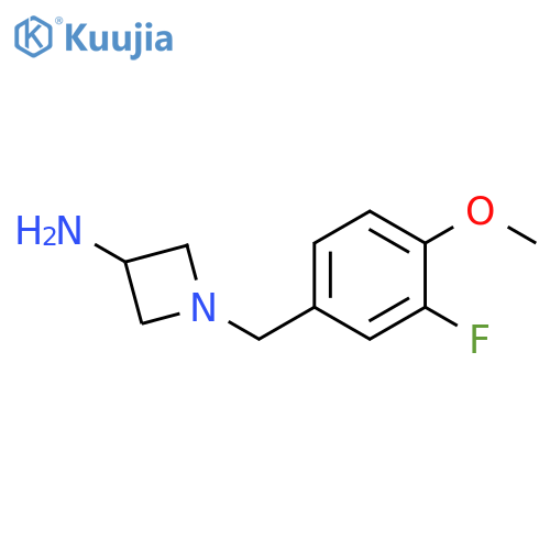1-[(3-fluoro-4-methoxyphenyl)methyl]azetidin-3-amine structure