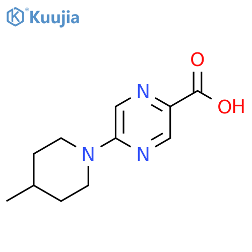 5-(4-Methylpiperidin-1-yl)pyrazine-2-carboxylic Acid structure