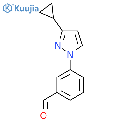 3-(3-cyclopropyl-1H-pyrazol-1-yl)benzaldehyde structure