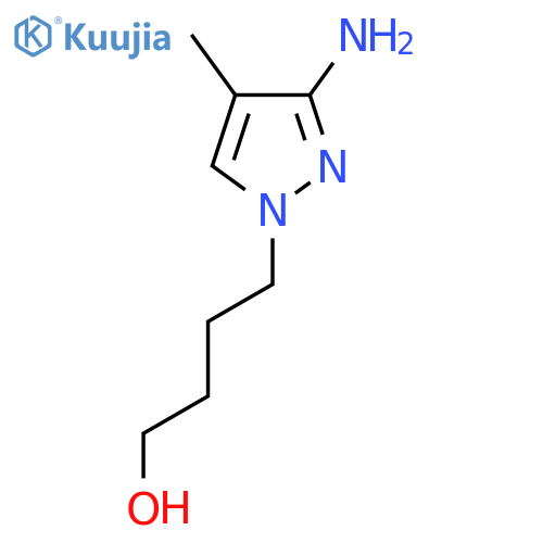 4-(3-amino-4-methyl-1H-pyrazol-1-yl)butan-1-ol structure