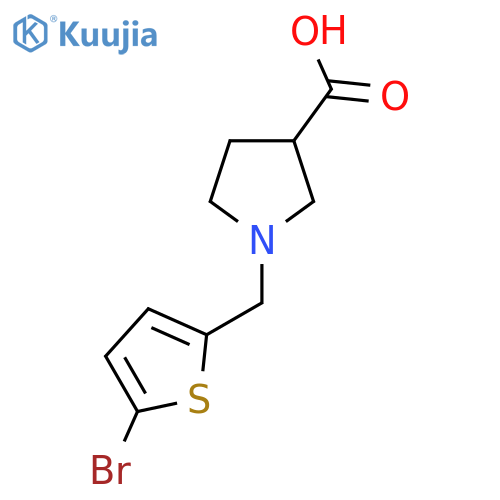 1-[(5-Bromothiophen-2-yl)methyl]pyrrolidine-3-carboxylic acid structure