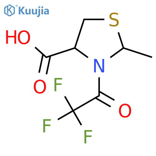 2-methyl-3-(trifluoroacetyl)-1,3-thiazolidine-4-carboxylic acid structure