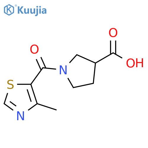 1-(4-methyl-1,3-thiazole-5-carbonyl)pyrrolidine-3-carboxylic acid structure