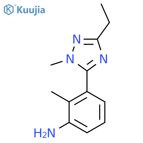 3-(3-ethyl-1-methyl-1H-1,2,4-triazol-5-yl)-2-methylaniline structure
