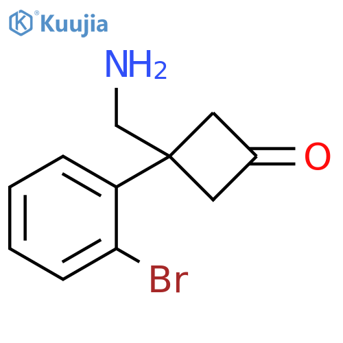 3-(aminomethyl)-3-(2-bromophenyl)cyclobutan-1-one structure