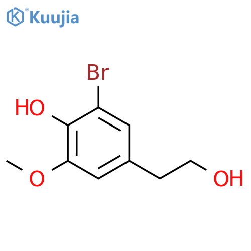 2-bromo-4-(2-hydroxyethyl)-6-methoxyphenol structure