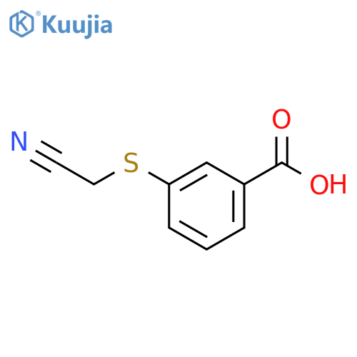 3-(cyanomethyl)sulfanylbenzoic acid structure