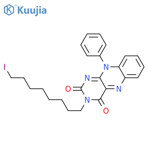 Benzo[g]pteridine-2,4(3H,10H)-dione, 3-(8-iodooctyl)-10-phenyl- structure