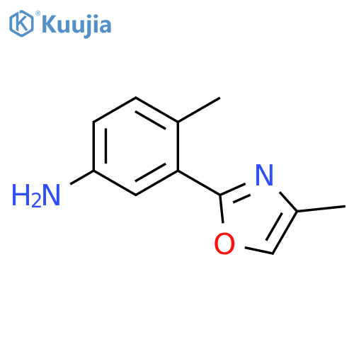 4-methyl-3-(4-methyl-1,3-oxazol-2-yl)aniline structure