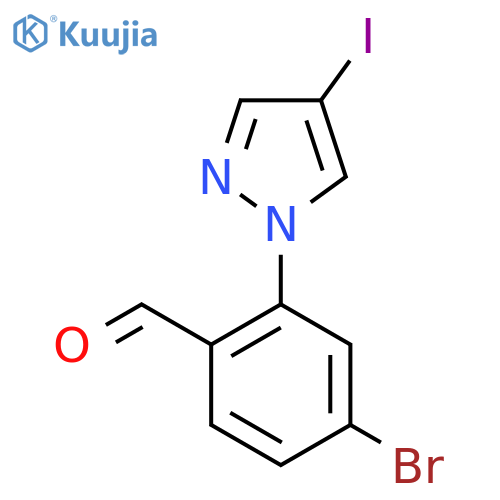 4-Bromo-2-(4-iodo-1H-pyrazol-1-yl)benzaldehyde structure