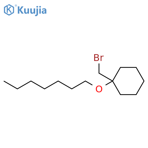 1-(bromomethyl)-1-(heptyloxy)cyclohexane structure