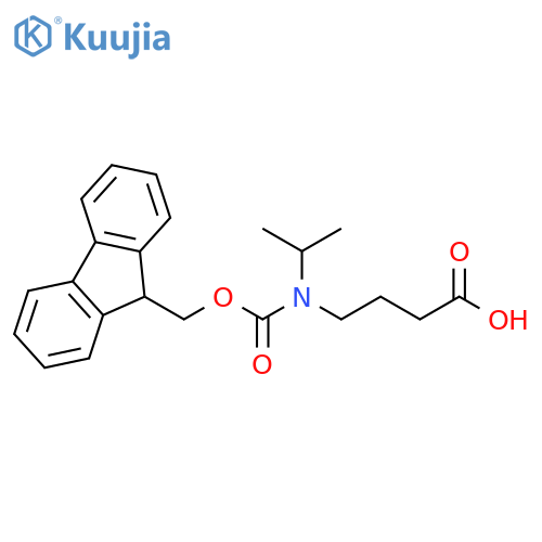 4-({(9H-fluoren-9-yl)methoxycarbonyl}(propan-2-yl)amino)butanoic acid structure
