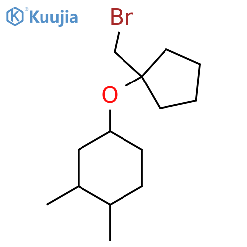 4-{1-(bromomethyl)cyclopentyloxy}-1,2-dimethylcyclohexane structure