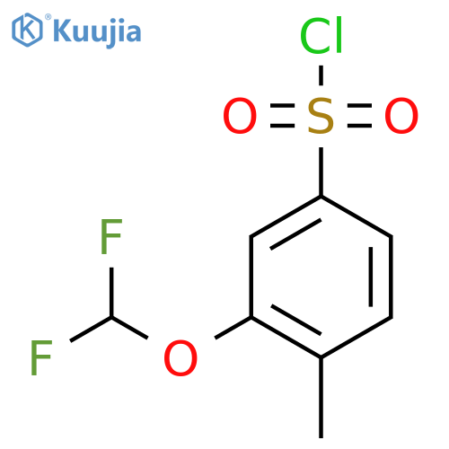 3-(difluoromethoxy)-4-methylbenzene-1-sulfonyl chloride structure