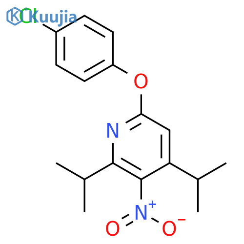 Pyridine, 6-(4-chlorophenoxy)-2,4-bis(1-methylethyl)-3-nitro- structure