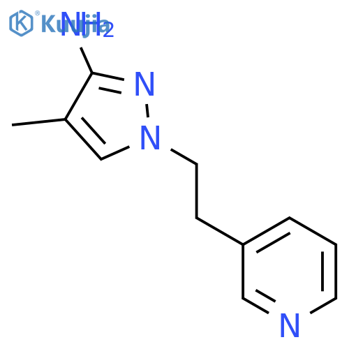 4-methyl-1-2-(pyridin-3-yl)ethyl-1H-pyrazol-3-amine structure