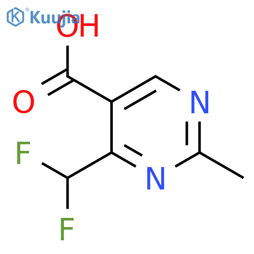 5-Pyrimidinecarboxylic acid, 4-(difluoromethyl)-2-methyl- structure