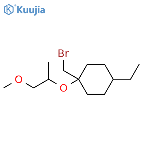 1-(bromomethyl)-4-ethyl-1-(1-methoxypropan-2-yl)oxycyclohexane structure