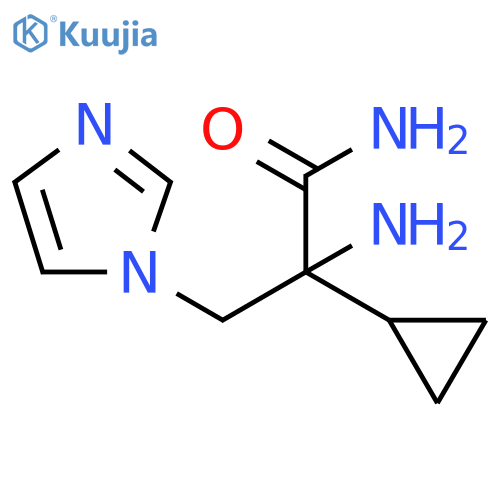 2-amino-2-cyclopropyl-3-(1H-imidazol-1-yl)propanamide structure