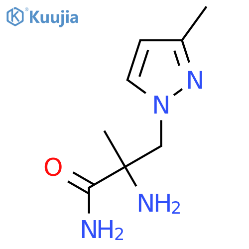 2-Amino-2-methyl-3-(3-methyl-1H-pyrazol-1-yl)propanamide structure